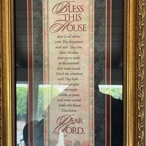 Wall Decor | Vintage Bless This House 17x9 Inches Golden Frame | Poshmark